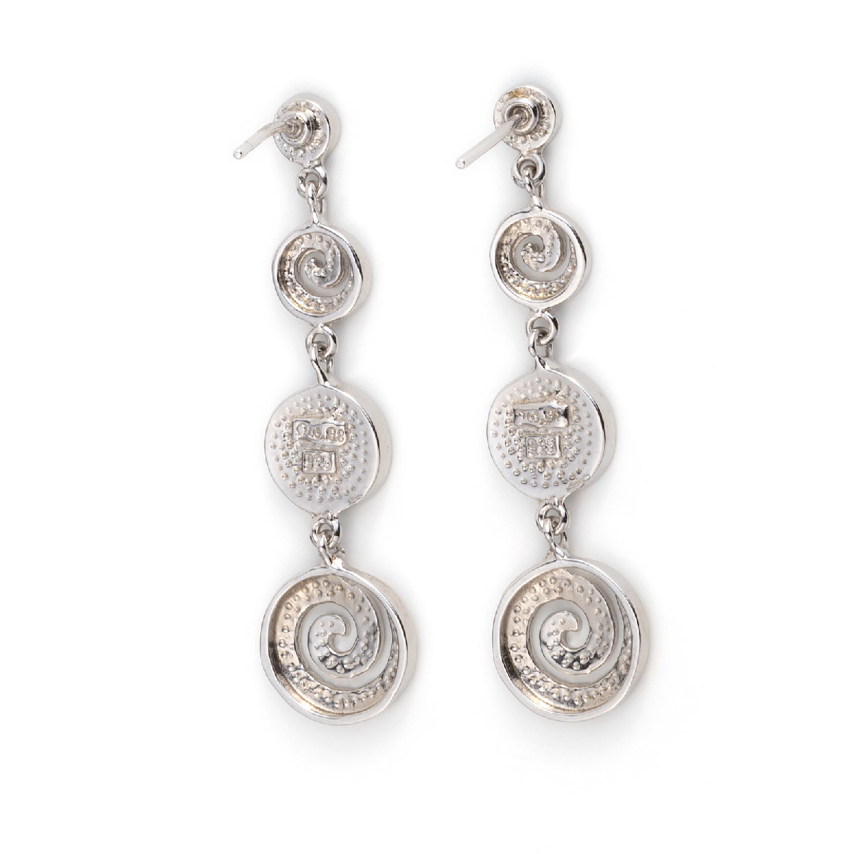 925 With Sterling Silver Greek Key Blue Opal Dangle Meander Meandros Earrings For Women