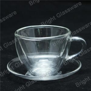 Quality mini double wall thermo glasses with handle, double wall mini wine glasses wholesale