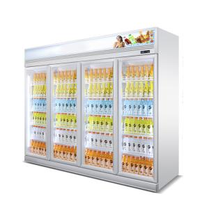 Quality Commercial 4 Glass Door Vertical Cooler Refrigerator Showcase wholesale