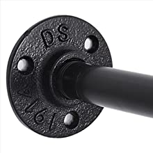Standard Industrial Black Iron Pipe Shelf Brackets for DIY Open Bookshelf Installation