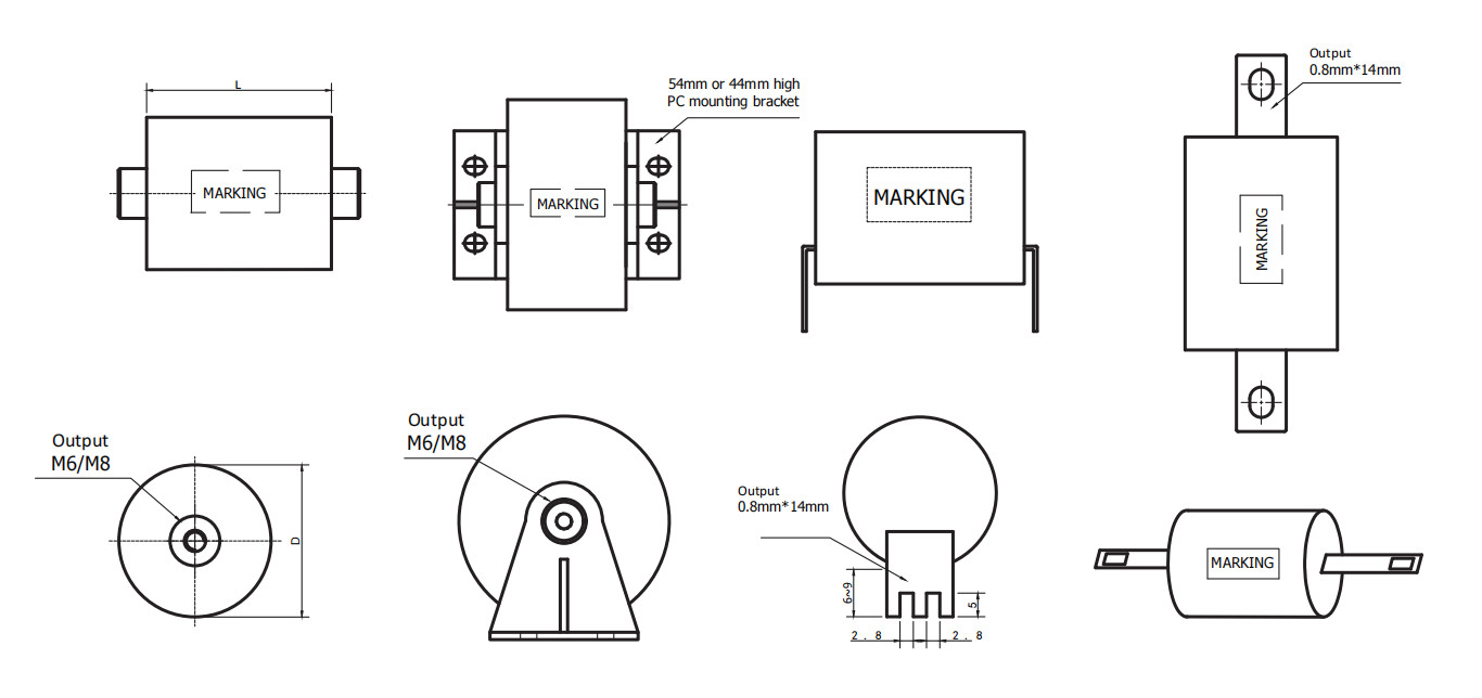 High Voltage 0.44uF 2000V Resonant Capacitor
