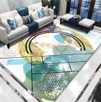Polyester Fiber Flower And Yellow Leaf Living Room Floor Carpet Special Style