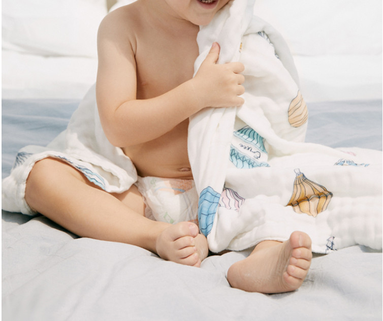 Safe Eco Friendly Cotton Bubble Gauze Fabric 4 Layer Cotton Swaddle Cloth