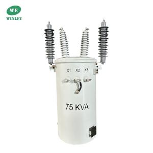Quality 75kva Pole Mounted Transformer Oil Immersed 22860V Electrical Power Transformer wholesale