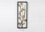 Metal Gold Leaves Black Rectangle Wooden Frame Wall Art Decoration For Home