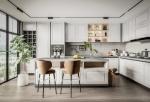 Custom Wooden Kitchens Furniture Moderne Walnut Solid Wood Kitchen Cabinets