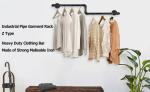 Wall-Mounted Clothes Rack Industrial Pipe Clothes Hanging Bar