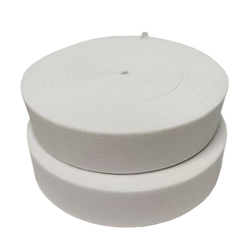 Wholesale Durable Underpants Polyester Elastic Webbing Thick Flat Woven White