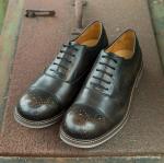 Round Toe Flats Mens Leather Casual Shoes Breathable Slip - On Black Sports