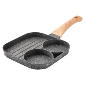 Quality Non-stick Fried Egg Pot Flat-bottomed Frying Pan Kitchen Cooking Pot Omelette Pan 3-hole Medical Stone Frying Pan wholesale