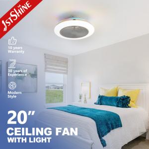 Quality Home Office 20-inch LED Ceiling Fan with Remote and RGB Multi-colored Light Hidden Blades wholesale