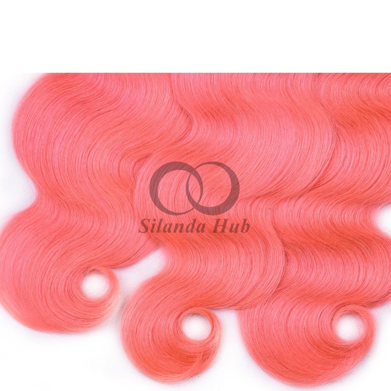 Pink Body Wave Remy Human Hair Bundles Sew In Weave Bundles Brazilian Bundle Deals