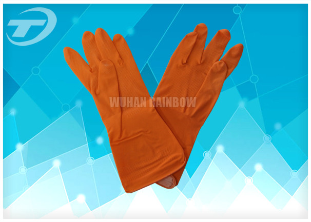 Dustproof Waterproof Household Latex Gloves Dip Flock - Lined