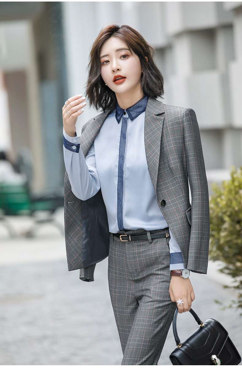 Fashion Slim Striped Suit for Women Autumn Office Lady Business Blazer Coat Plus Size Jacket