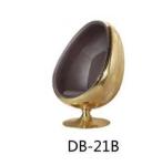 Golden Genuine Leather Brass Color Egg Pod Chair 135cm Height