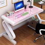 Customers Logo Office Home School Computer Desk with Tempered Glass