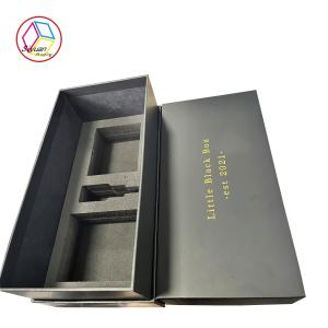 Quality Black Neck Box With Gold Foil Logo EVA Insert For Cosmetic Package wholesale