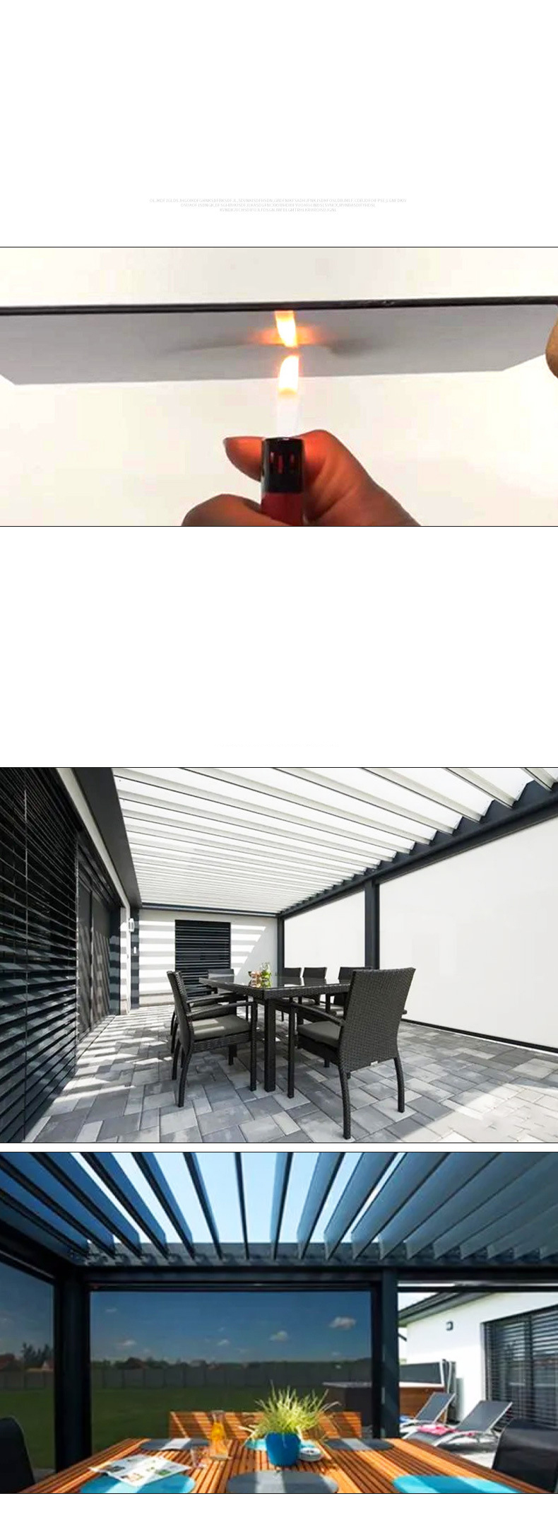 Outdoor Patio Flipped Louver Pavilion Aluminum Alloy Outdoor Electric Shade Pavilion Villa Sun Protection Pavilion