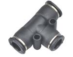 PUT - C Equal Tee Plastic Pneumatic Tube Fittings SMC Mini Type Black Colour