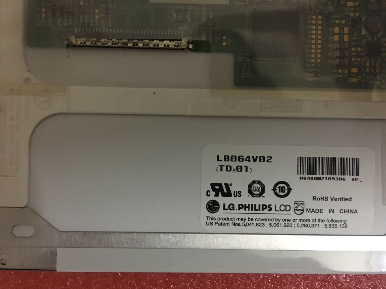 LG 6.4" High Brightness Lcd Display , 640*480 Pixels Industrial Computer Monitor LB064V02-TD01
