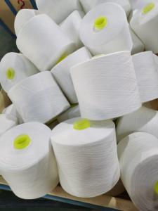 Quality 50S/2 100% Polyester Sewing Thread Raw White Spun Polyester Fiber Thread For Dyeing wholesale