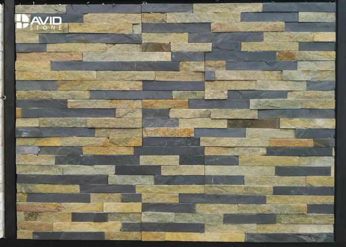 Rusty Quartzite Cultured Stone Assorted With Grey Natural Slate Cold Resistance