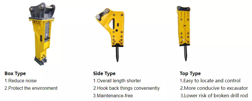 Q345B Hydraulic Hammer Rock Breaker Attachment For Excavator Breaker Digger