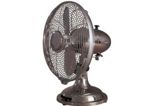 Quality Retro Electric Desk Fan 4 Blade 45W Copper Motor Brushed Nickel CE ETL wholesale