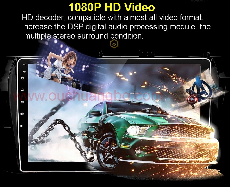 Ouchuangbo car gps navigation for Ford Victoria with iPhone and Android phone connect to car radio android 6.0 system
