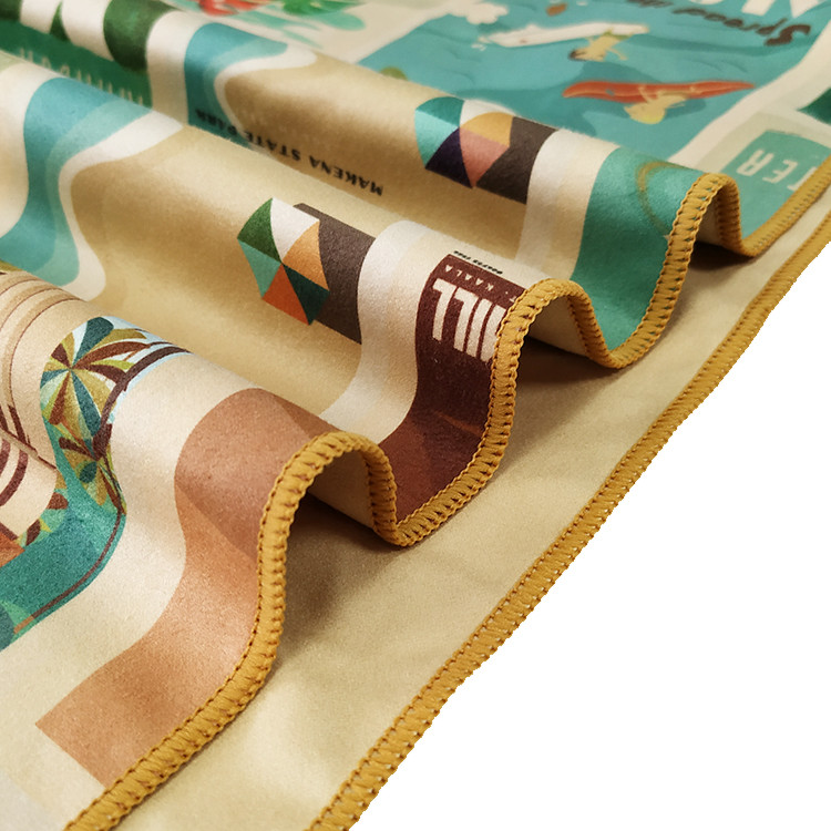 Travel Microfiber Suede Sublimation Beach Towels Beach Themed Bath Towels With Pocket