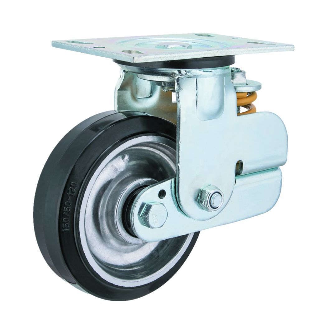 5 Inch Fixed Shock Absorption Medium Duty Shock Absorber Caster and Wheel