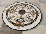 Villa Entrance Green Jade Onyx Flower Waterjet Marble Tiles