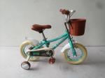 12 Inch Kids Bike With Basket And Brake Green Color Bicycle For Children