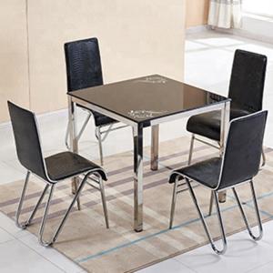 Quality Multi Color Glass Top Dining Room Table , Square Glass Dining Table Set black pink color wholesale