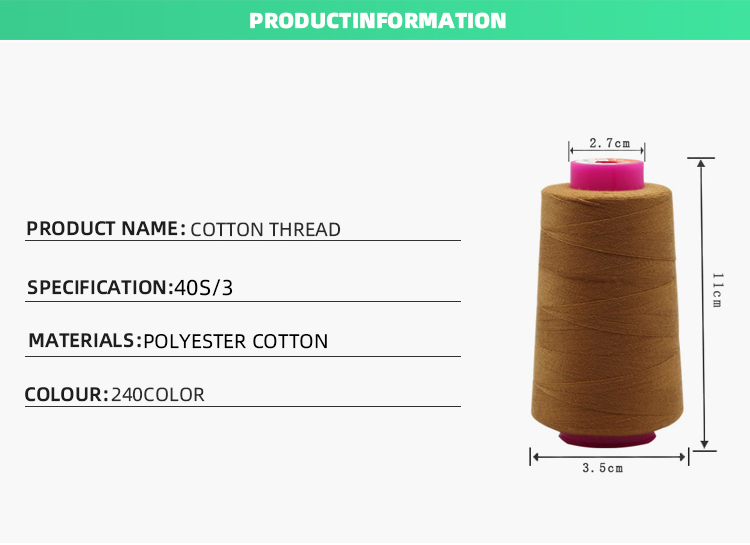 100% Polyester Sewing Thread 40/2 for Chemical Resistance and 7 Days Sample Order Lead Time