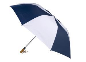 Quality Blue And White Portable Golf Umbrella Stell Frame Black Plastic Cap 190T Nylon Fabric wholesale