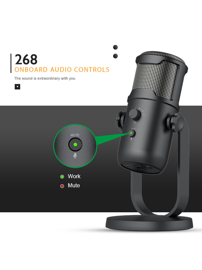 Portable USB Recording Condenser Mic , karaoke Condenser Microphone For Youtube Kids