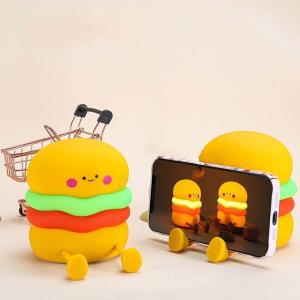 Quality Night Light For Kids Cute Silicone Nursery Hamburger Lamp For Girls Boys Squishy BedroomNight Light Timer Besides Lamp wholesale