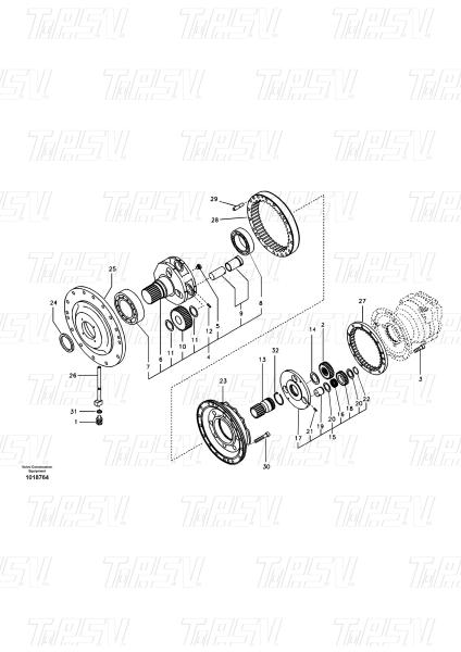 Bolt-on Hydraulic Swing Motor Drive VOE14542165 EC290B Excavator Swing Drive
