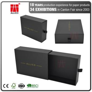 Quality CMYK Matt Black 157G 2mm Sliding Drawer Gift Boxes Pull Out For Christmas wholesale