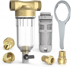 Backwash Spin Down Sediment Water Filter Whole House Pre-Filtration System, 50-Micron (6)