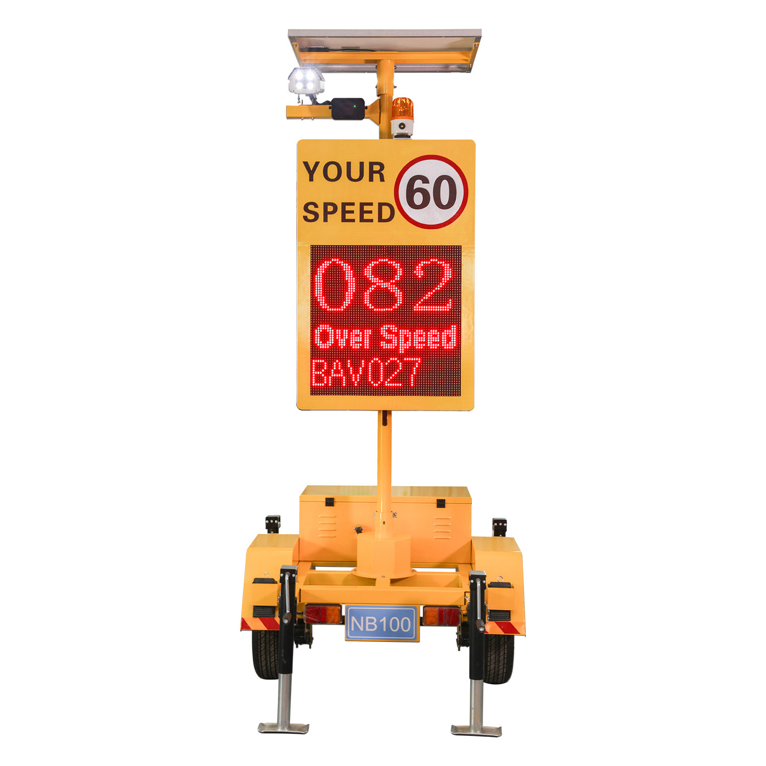 Single Lane Portable Radar Traffic Speed Sign With 130KM/H LPR For Busy Street