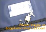 Portable Bank Bag Zipper Leather Security Deposit Bag With Name Card Pocket Bank