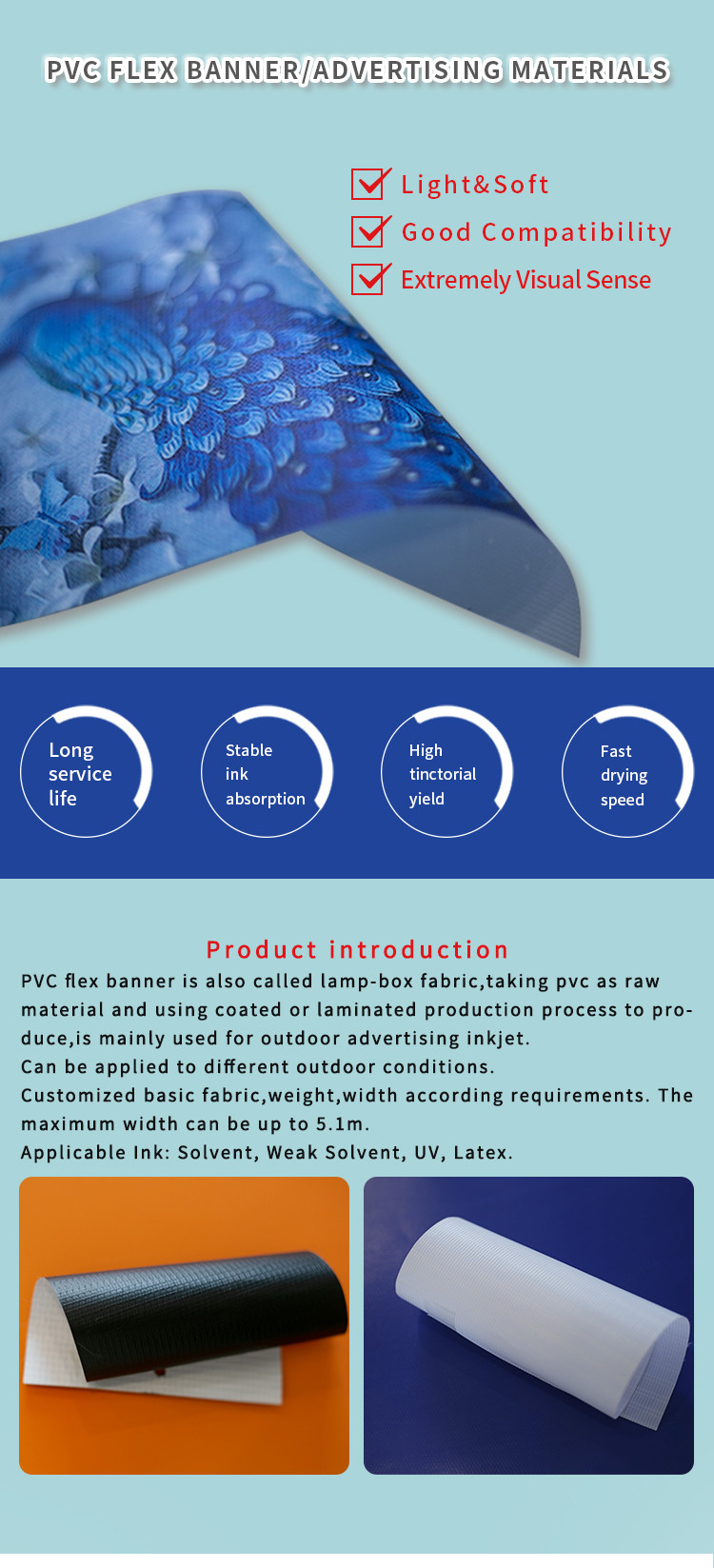 Advertising Materials 440 Gsm Pvc Frontlit Banner Tarpaulin Digital Printing