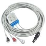 Kontron 125 128 VSM510 ECG Cable and Leadwires 3Lead AHA Snap 7Pin Connector ECG