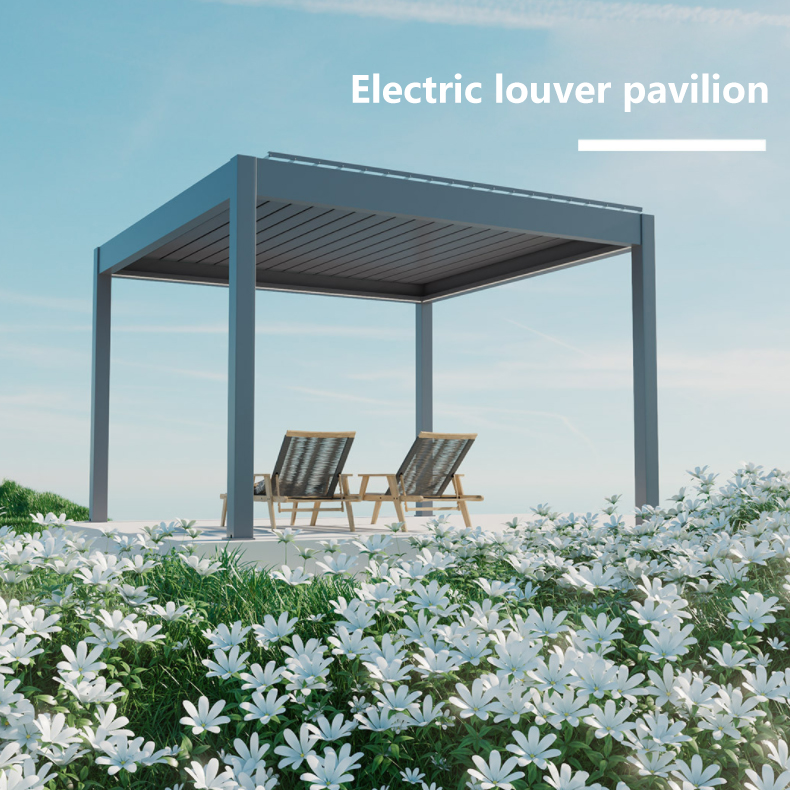 Outdoor aluminum alloy electric louver gazebo courtyard garden courtyard Home pavilion Outdoor sun room