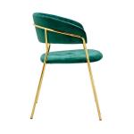 Fannel Velvet Round Back Chairs Iron Stylish Steel With Arms 50*55*80cm