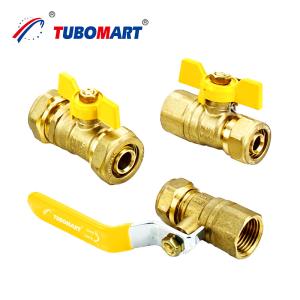 Quality Quick Release Connector Brass Gas Valve Customizable Performance Yellow Handle wholesale