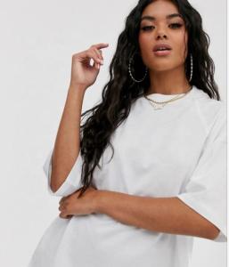 Quality 100 Cotton White Casual Tee Shirts Oversize Drop Shoulder T Shirt Women'S Seam Design wholesale