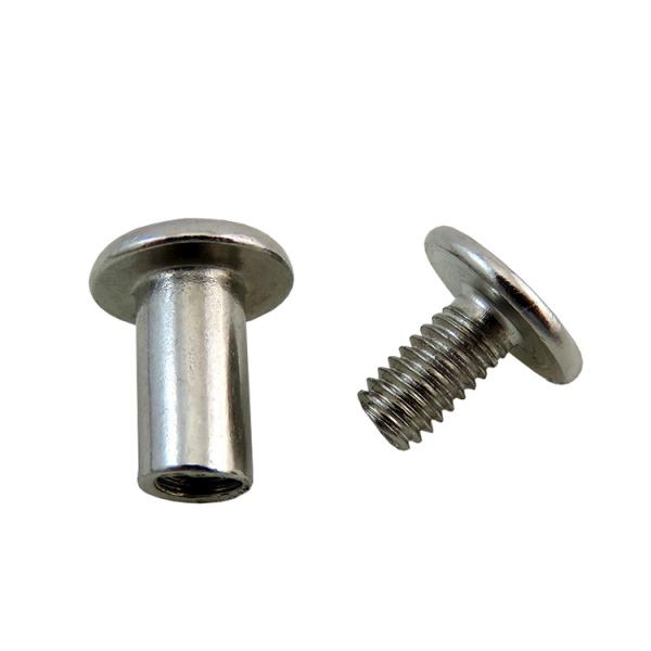 Custom Logo Double Cap Rivet for Bags Stainless Steel Brass Plastic Copper
